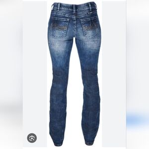 Cowgirl Tuff Don't Fence Me In Bootcut Western Jeans Classic Denim Sz 29 × 33